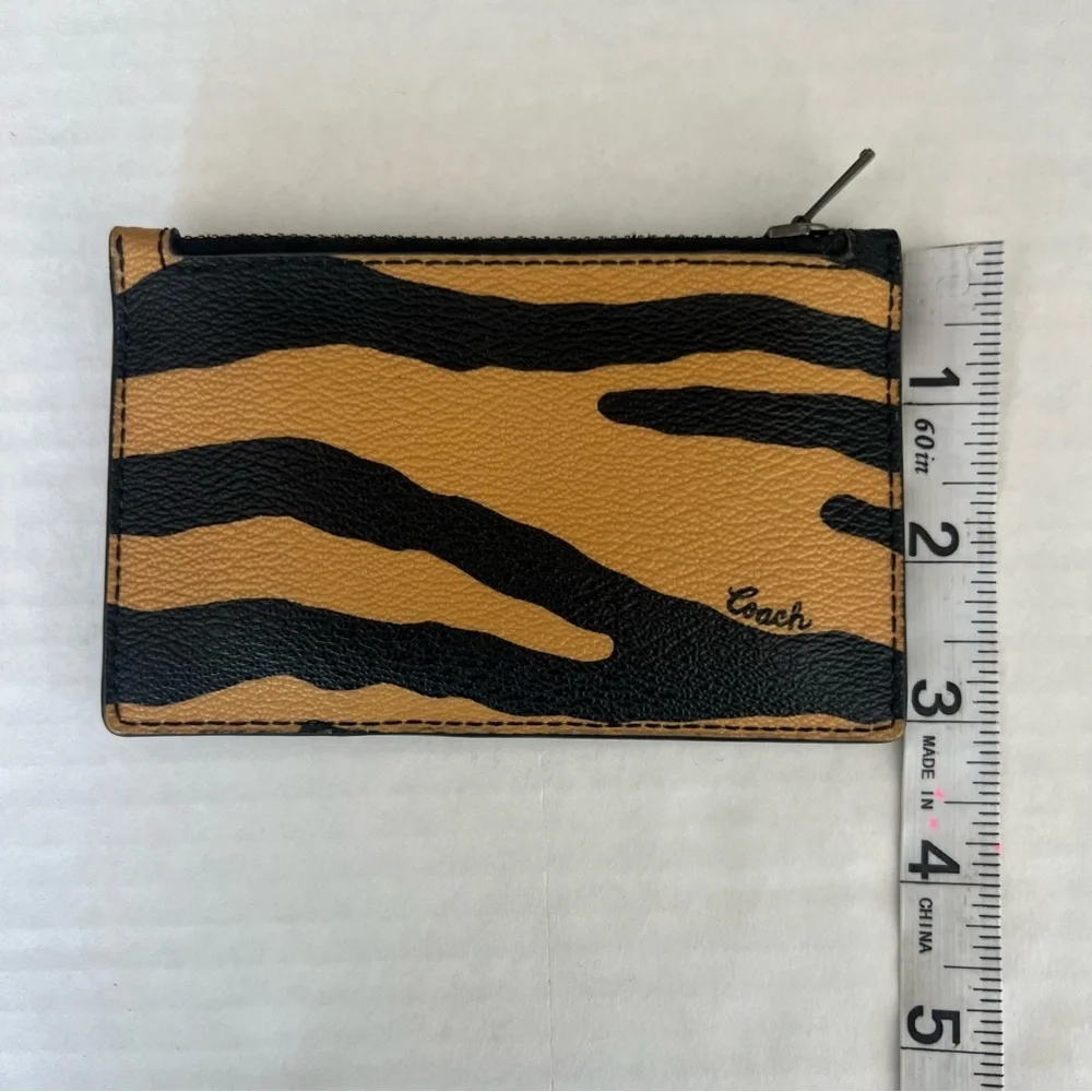 Coach card holder wallet Honey/Black/Red Printed Coated Canvas / Refined Pebble - Picture 5 of 5